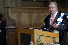 © UCLouvain Discours d'Antonio Guterres à l'UCLouvain après avoir reçu le Doctorat Honoris Causa pour l'ONU