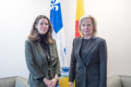 Ms. Sharon Weinblum, General Delegate of Wallonia-Brussels in Quebec and Ms. Martine Biron, Minister of International Relations and Francophonie, and Minister responsible for the Status of Women / © MRIF Québec